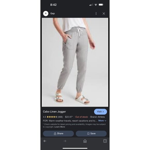 NEW ATHLETA Cabo Tide Linen Jogger Neutral Camo Plus size 26 - Picture 2 of 2